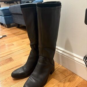 Black Knee-High Leather Boots